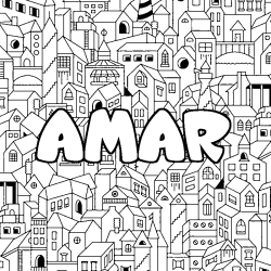 Coloración del nombre AMAR - decorado ciudad