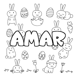 Coloración del nombre AMAR - decorado Pascua