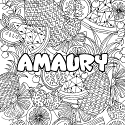 Coloración del nombre AMAURY - decorado mandala de frutas