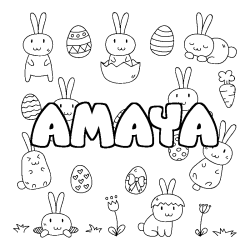 Coloración del nombre AMAYA - decorado Pascua