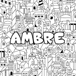 Coloración del nombre AMBRE - decorado ciudad