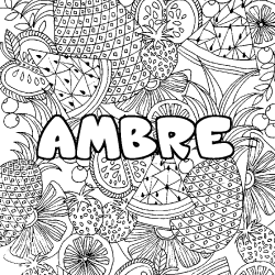 Coloración del nombre AMBRE - decorado mandala de frutas