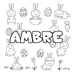 Dibujo para colorear AMBRE - decorado Pascua