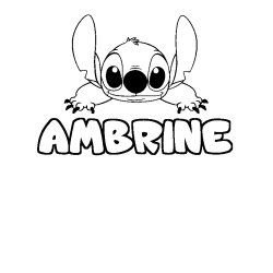 Coloración del nombre AMBRINE - decorado Stitch