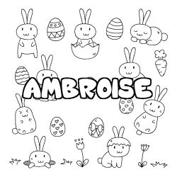 Coloración del nombre AMBROISE - decorado Pascua