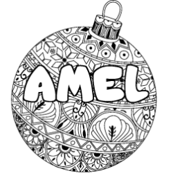 Coloración del nombre AMEL - decorado bola de Navidad