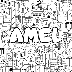 Dibujo para colorear AMEL - decorado ciudad
