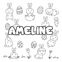 Coloración del nombre AMELINE - decorado Pascua