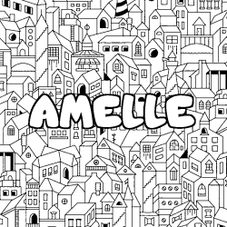 Coloración del nombre AMELLE - decorado ciudad