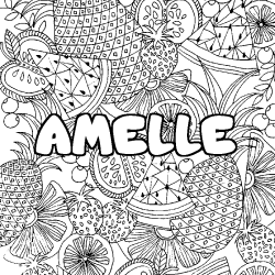 Dibujo para colorear AMELLE - decorado mandala de frutas