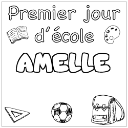 Coloración del nombre AMELLE - decorado primer día de escuela
