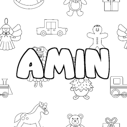 Coloración del nombre AMIN - decorado juguetes