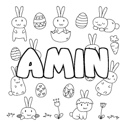 Coloración del nombre AMIN - decorado Pascua