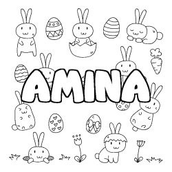 Dibujo para colorear AMINA - decorado Pascua