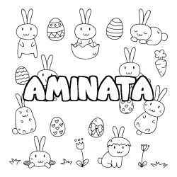 Coloración del nombre AMINATA - decorado Pascua