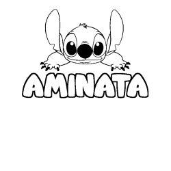 Coloración del nombre AMINATA - decorado Stitch