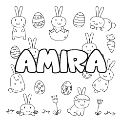 Dibujo para colorear AMIRA - decorado Pascua
