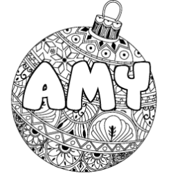 Dibujo para colorear AMY - decorado bola de Navidad