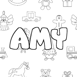 Dibujo para colorear AMY - decorado juguetes