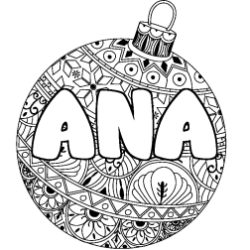 Dibujo para colorear ANA - decorado bola de Navidad