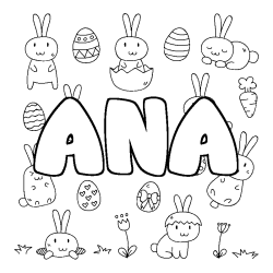 Dibujo para colorear ANA - decorado Pascua