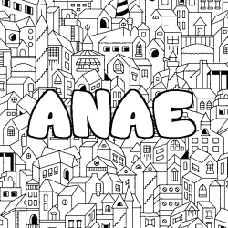 Dibujo para colorear ANAE - decorado ciudad
