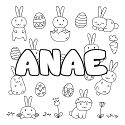 Coloración del nombre ANAE - decorado Pascua