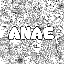 Coloración del nombre ANAÉ - decorado mandala de frutas
