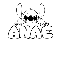 Coloración del nombre ANAÉ - decorado Stitch