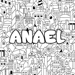 Coloración del nombre ANAEL - decorado ciudad