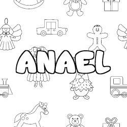 Dibujo para colorear ANAEL - decorado juguetes
