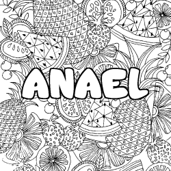 Coloración del nombre ANAEL - decorado mandala de frutas
