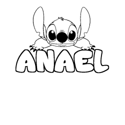 Coloración del nombre ANAEL - decorado Stitch