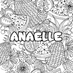 Coloración del nombre ANAËLLE - decorado mandala de frutas