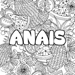 Dibujo para colorear ANAIS - decorado mandala de frutas