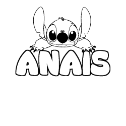 Coloración del nombre ANAIS - decorado Stitch
