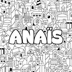 Dibujo para colorear ANA&Iuml;S - decorado ciudad