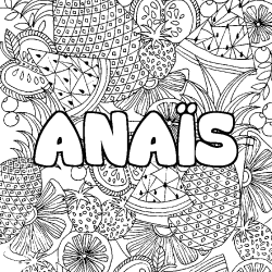 Dibujo para colorear ANA&Iuml;S - decorado mandala de frutas