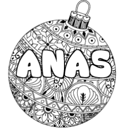 Coloración del nombre ANAS - decorado bola de Navidad