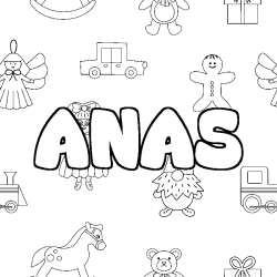 Coloración del nombre ANAS - decorado juguetes