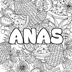 Coloración del nombre ANAS - decorado mandala de frutas