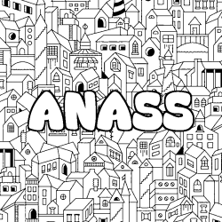 Coloración del nombre ANASS - decorado ciudad