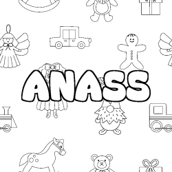 Coloración del nombre ANASS - decorado juguetes