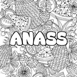 Coloración del nombre ANASS - decorado mandala de frutas