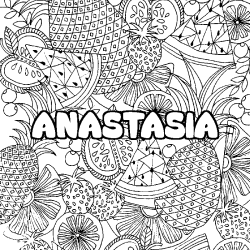 Coloración del nombre ANASTASIA - decorado mandala de frutas