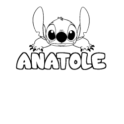 Coloración del nombre ANATOLE - decorado Stitch