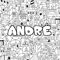 Coloración del nombre ANDRÉ - decorado ciudad