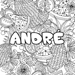 Coloración del nombre ANDRÉ - decorado mandala de frutas