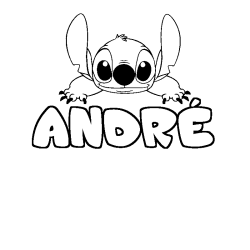 Coloración del nombre ANDRÉ - decorado Stitch