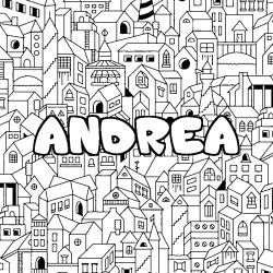 Coloración del nombre ANDREA - decorado ciudad